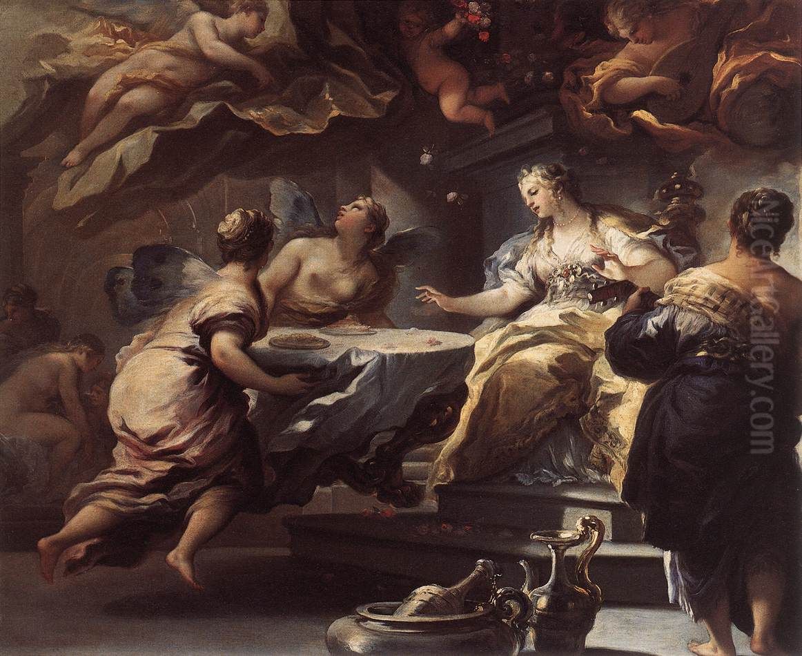 Psyche Served by Invisible Spirits Oil Painting by Luca Giordano