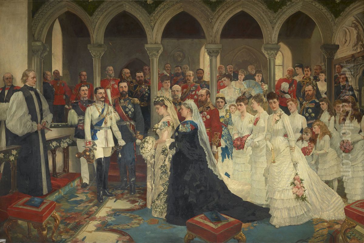 The Marriage of Princess Beatrice, 23rd July 1885. Oil Painting by Richard Caton Woodville, Sr.