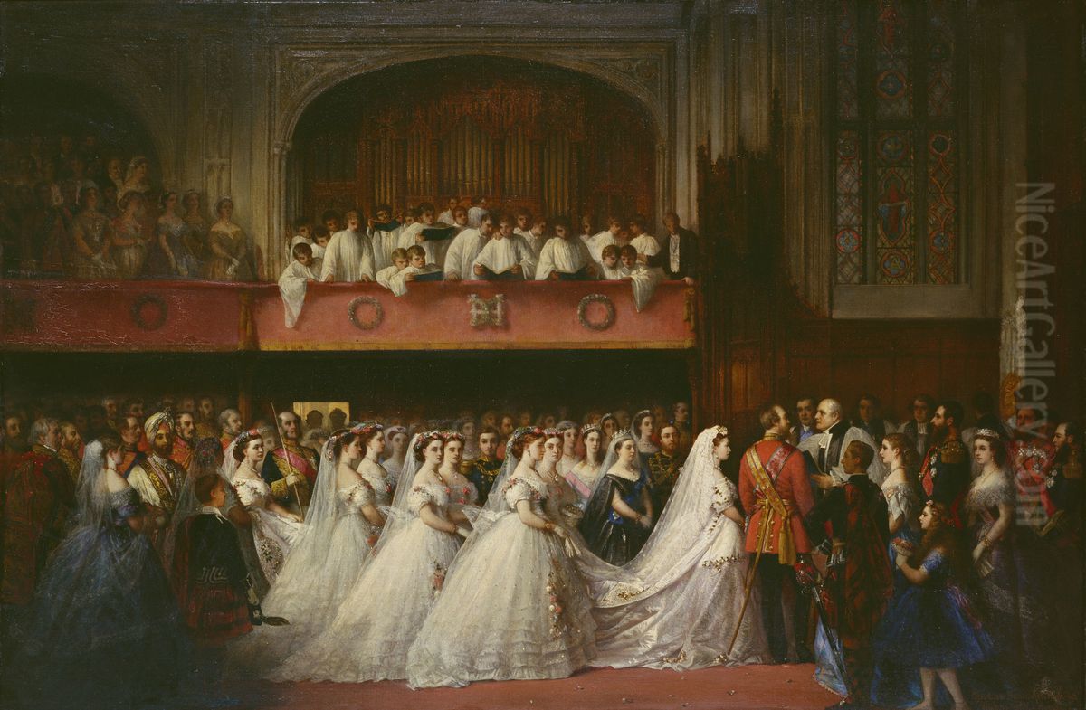 The Marriage of Princess Helena, 5 July 1866 Oil Painting by Christian Karl Magnussen