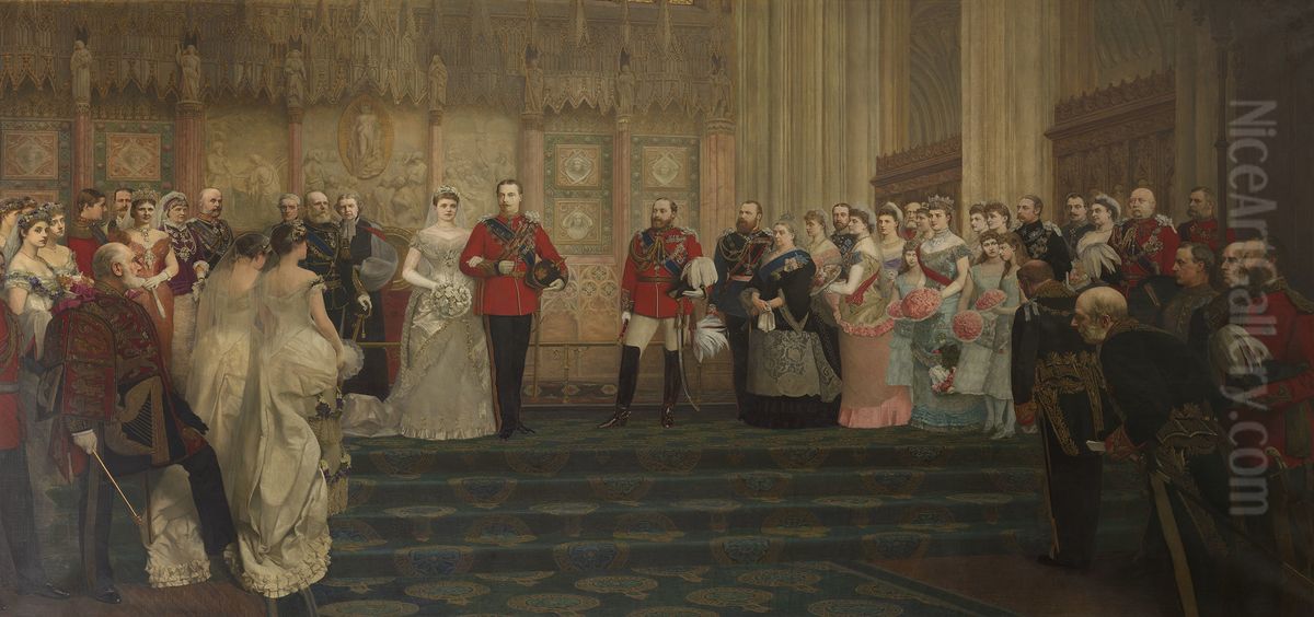 The Marriage of the Duke of Albany, 27th April 1882 Oil Painting by James Dromgole Linton