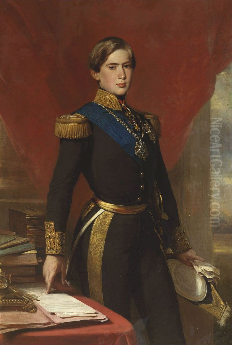 Pedro V, King of Portugal (1837-61) Oil Painting by Franz Xavier Winterhalter