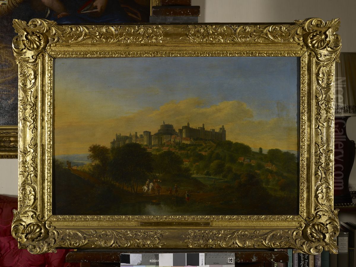 A View of Windsor Castle Oil Painting by Jan Griffier I