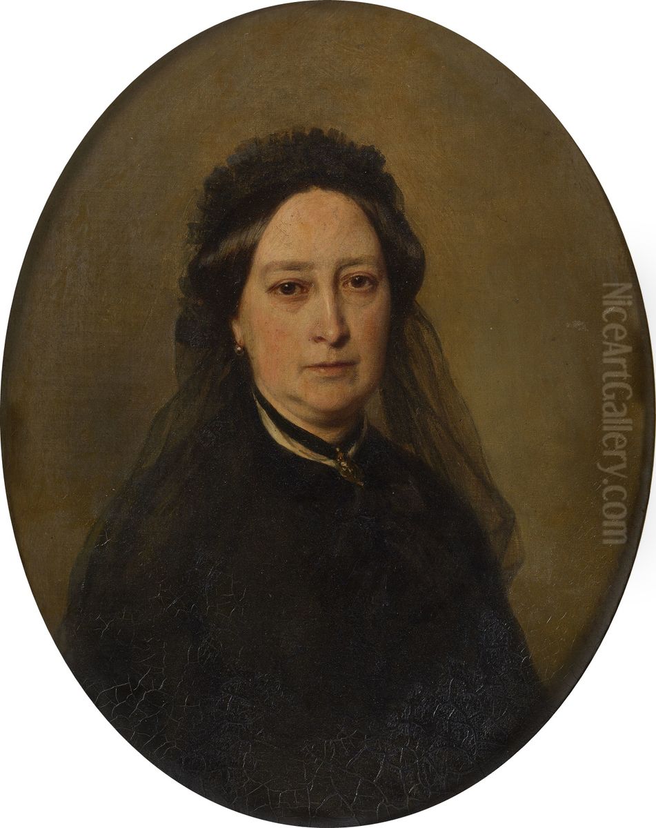 Feodora, Princess of Hohenlohe-Langenburg (1807-72) Oil Painting by Franz Xavier Winterhalter