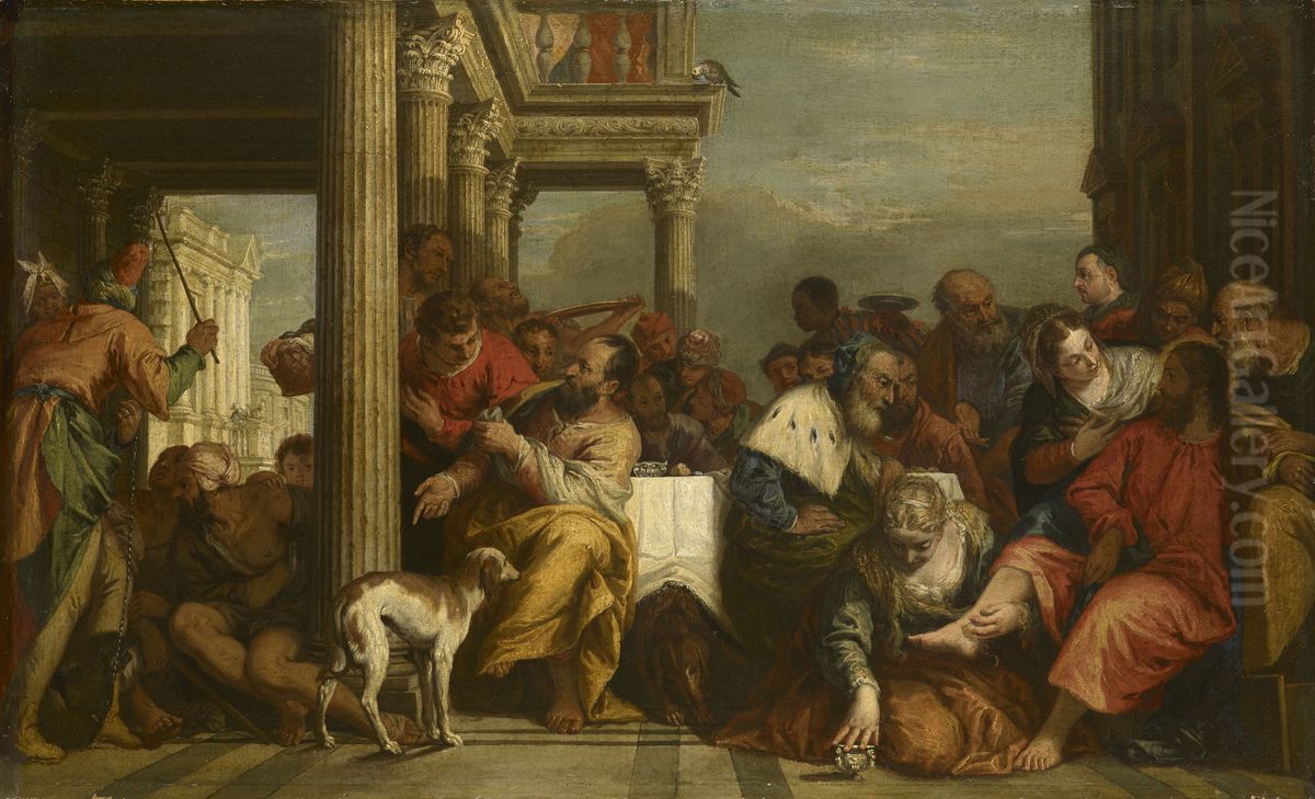 The Feast in the House of Simon Oil Painting by Sebastiano Ricci