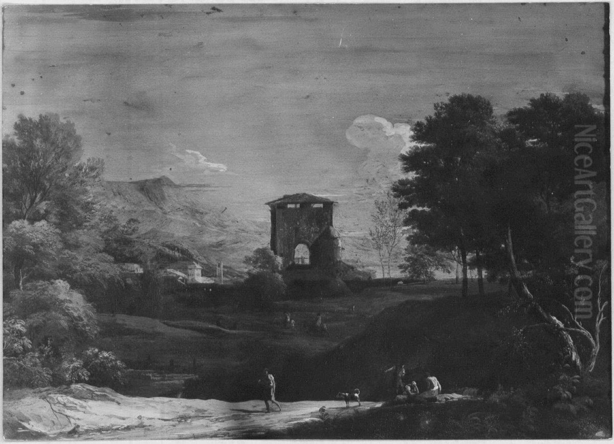 Landscape with a Farm Building at the Centre Oil Painting by Marco Ricci