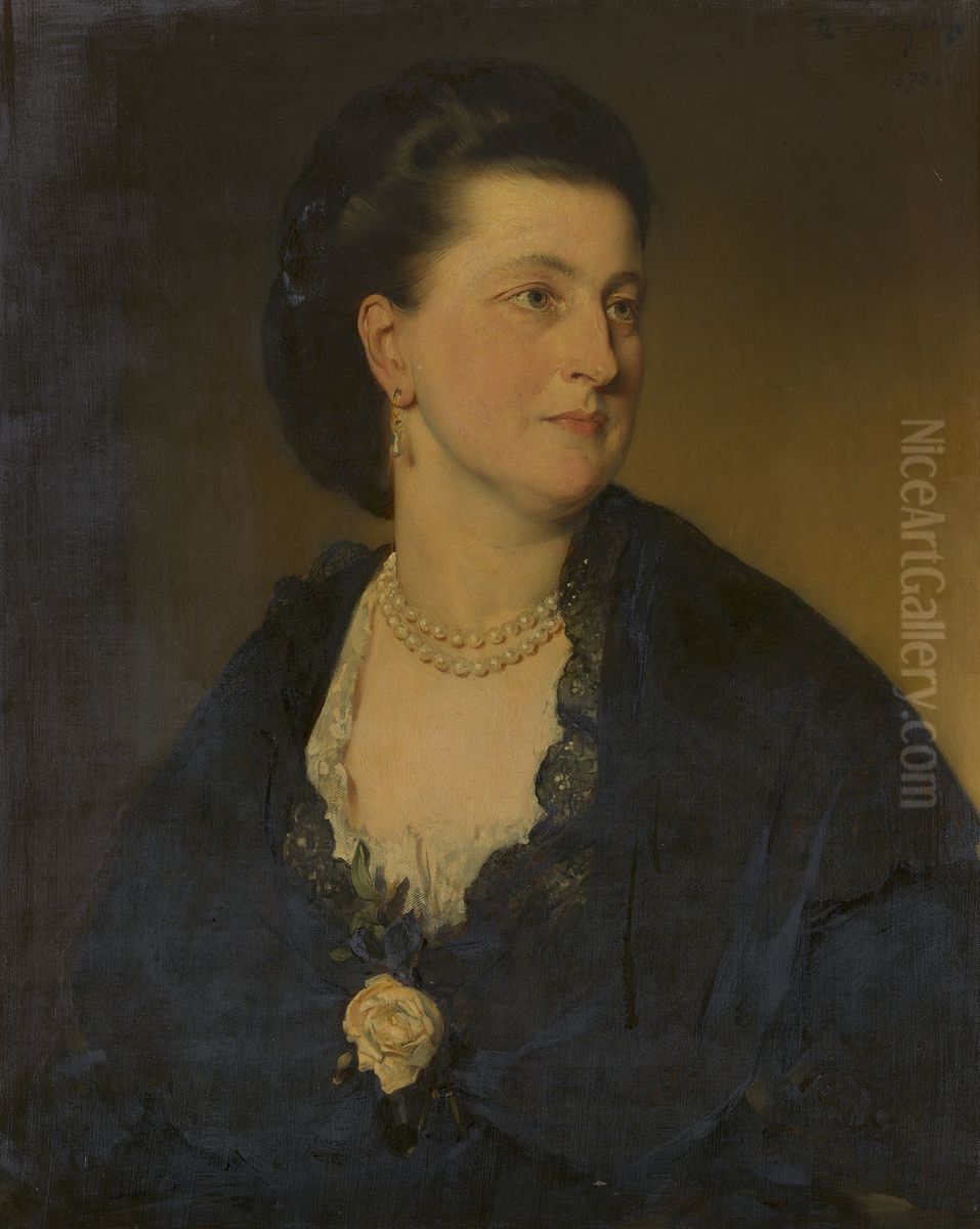 Eliza, Viscountess Clifden (1833-1896) Oil Painting by Baron Heinrich von Angeli