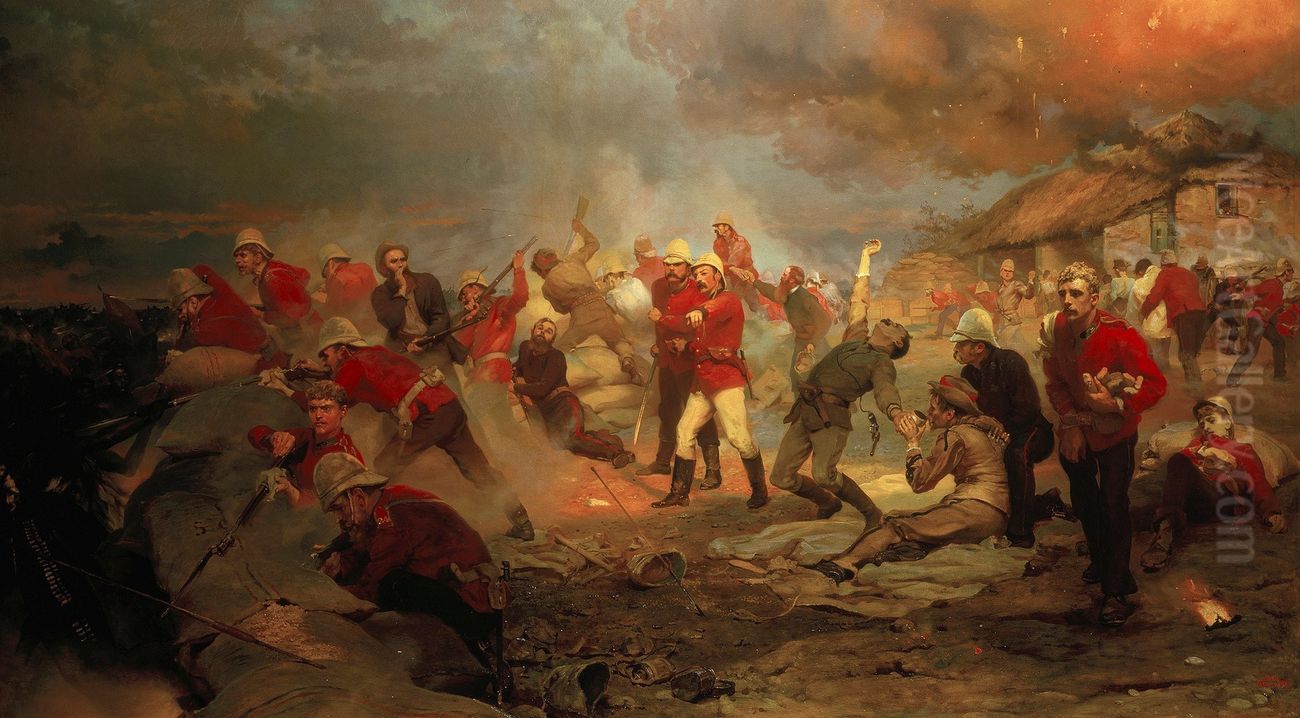 The Defence of Rorke's Drift Oil Painting by Elizabeth Thompson