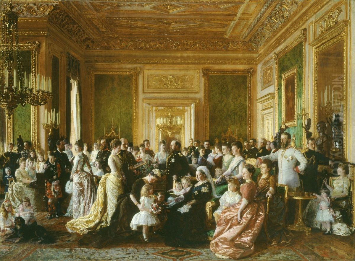 The Family of Queen Victoria in 1887 Oil Painting by Laurits Tuxen