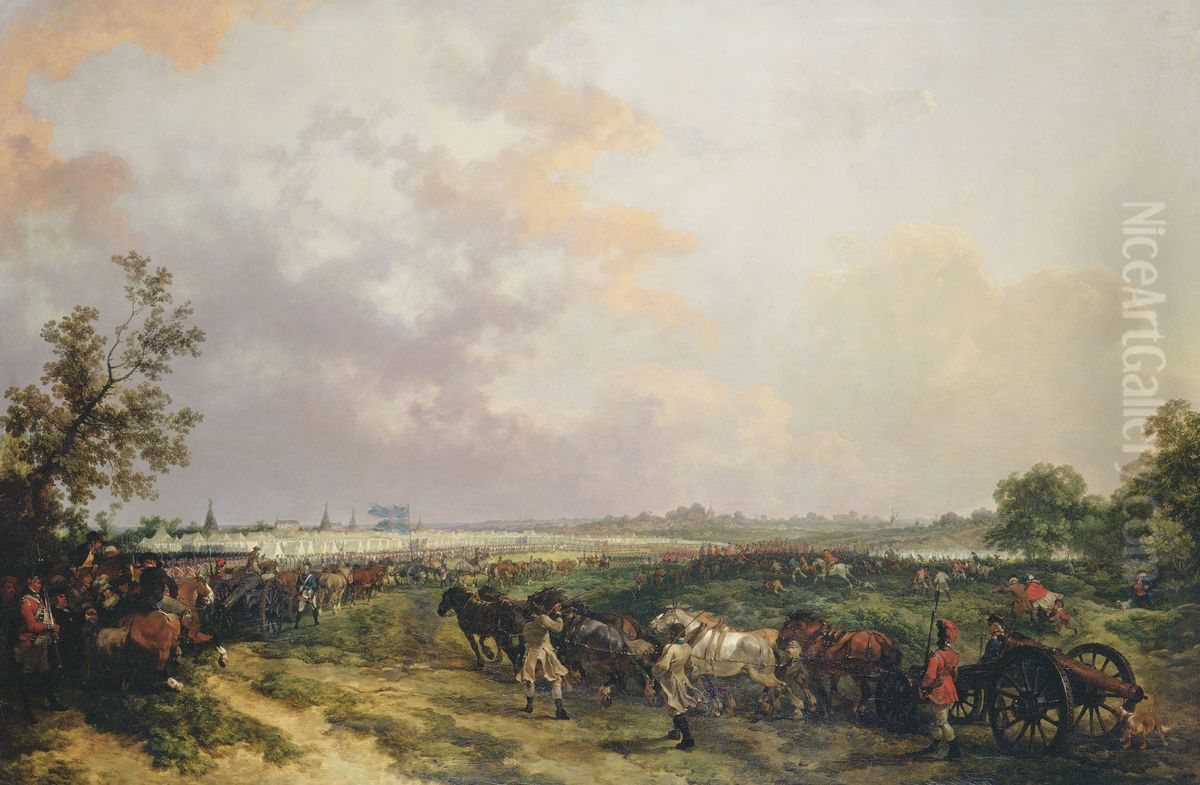 The Review Oil Painting by Philip James de Loutherbourg