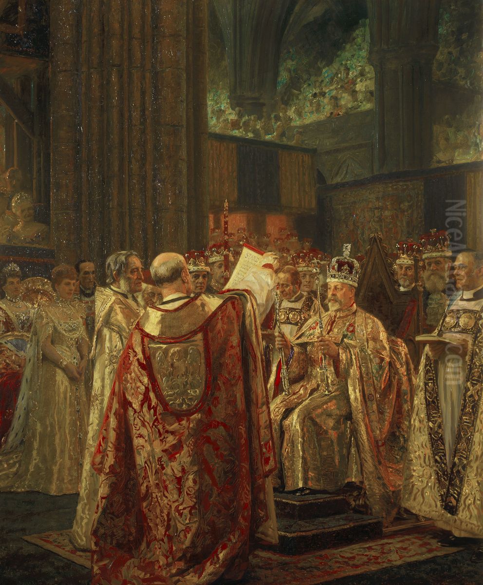 The Coronation of King Edward VII (1841-1910) Oil Painting by Laurits Tuxen