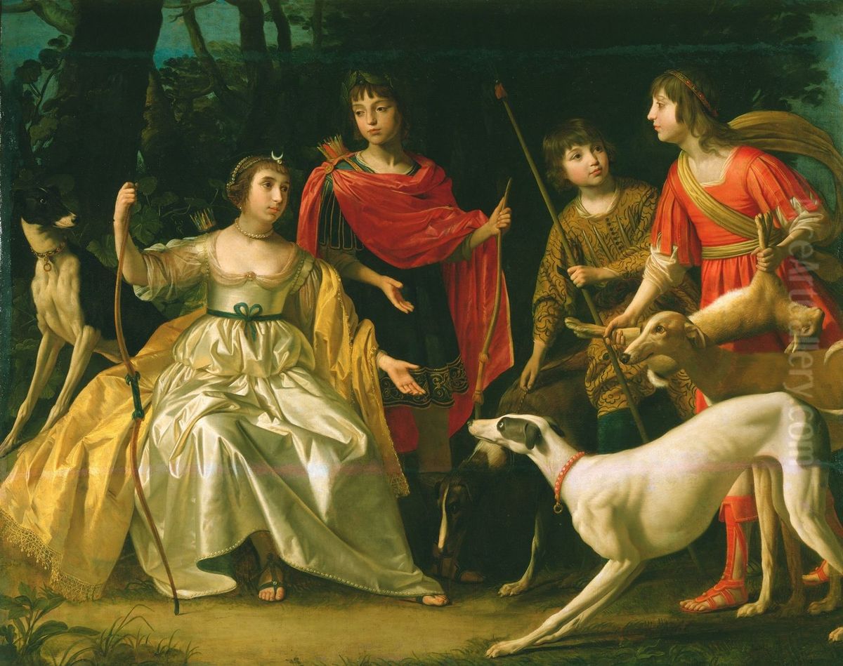 The Four eldest Children of the King and Queen of Bohemia Oil Painting by Gerard van Honthorst