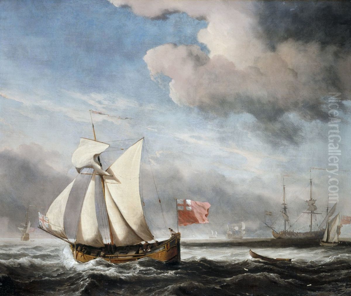 The 'Royal Escape' in a Breeze Oil Painting by Willem van de Velde the Younger