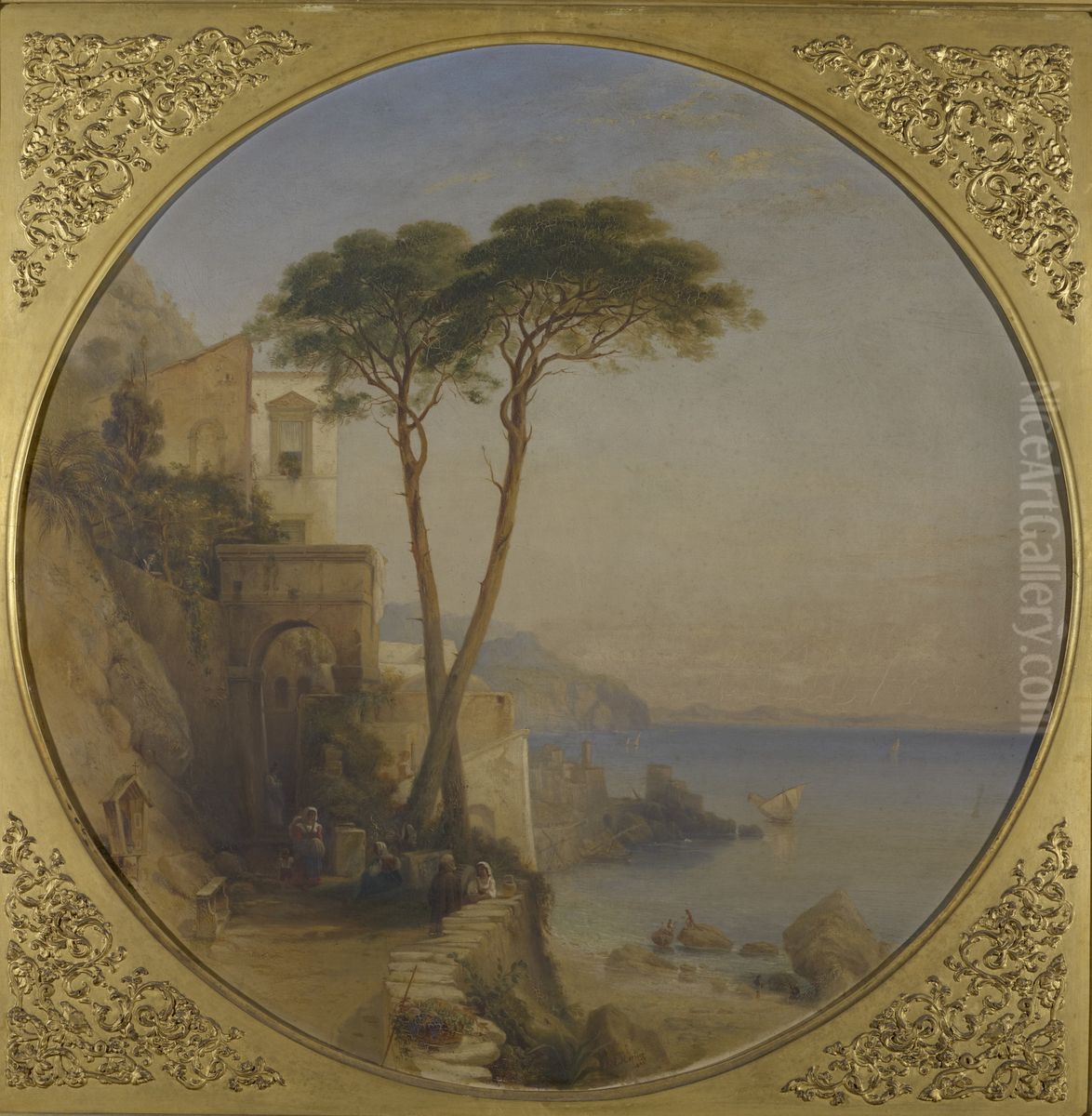 The Coast of Amalfi Oil Painting by George Edwards Hering