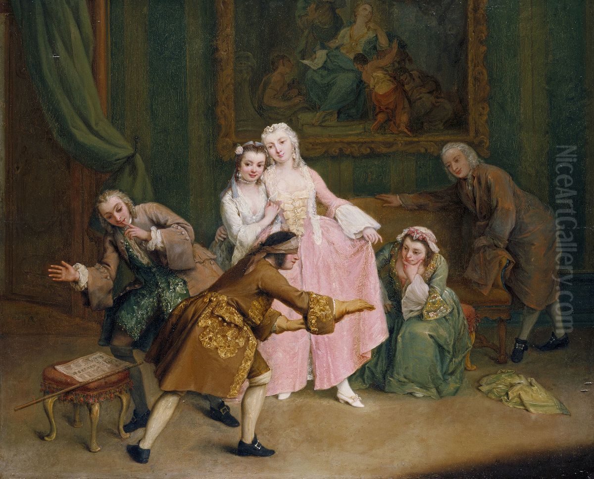Blind-Man's Buff Oil Painting by Pietro Longhi