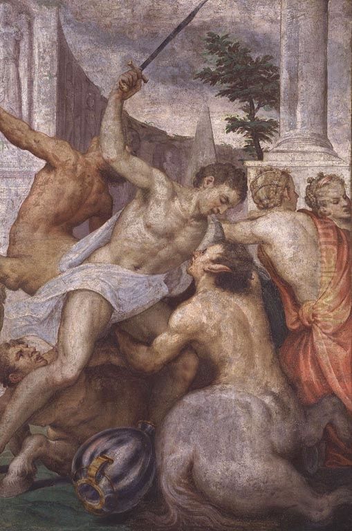 The Wedding of Pirithous and Hippodamia (II) Oil Painting by Lattanzio Gambara