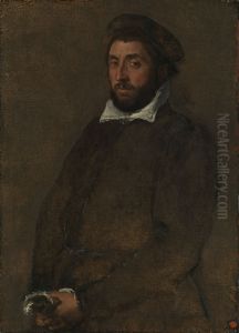 Portrait of a Man Holding Gloves