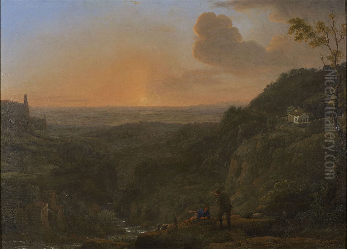A View of the Campagna from Tivoli Oil Painting by Claude Lorrain (Claude Gellee)