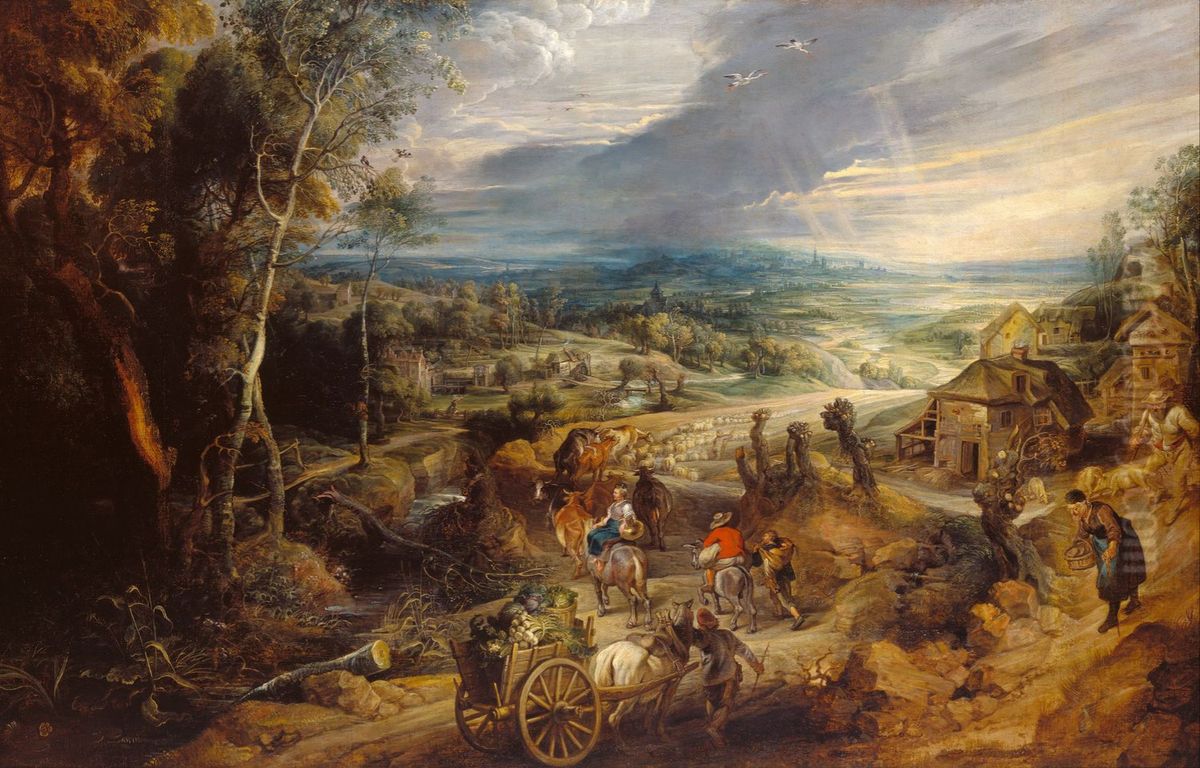 Summer Oil Painting by (studio of) Rubens, Peter Paul