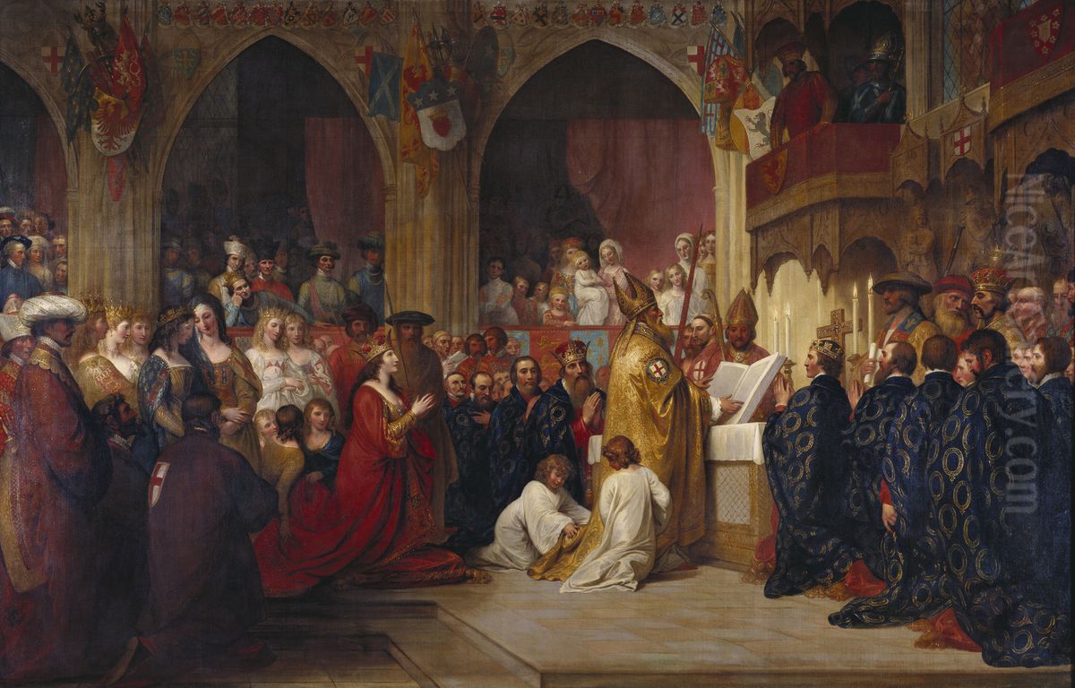 The Institution of the Order of the Garter Oil Painting by Benjamin West