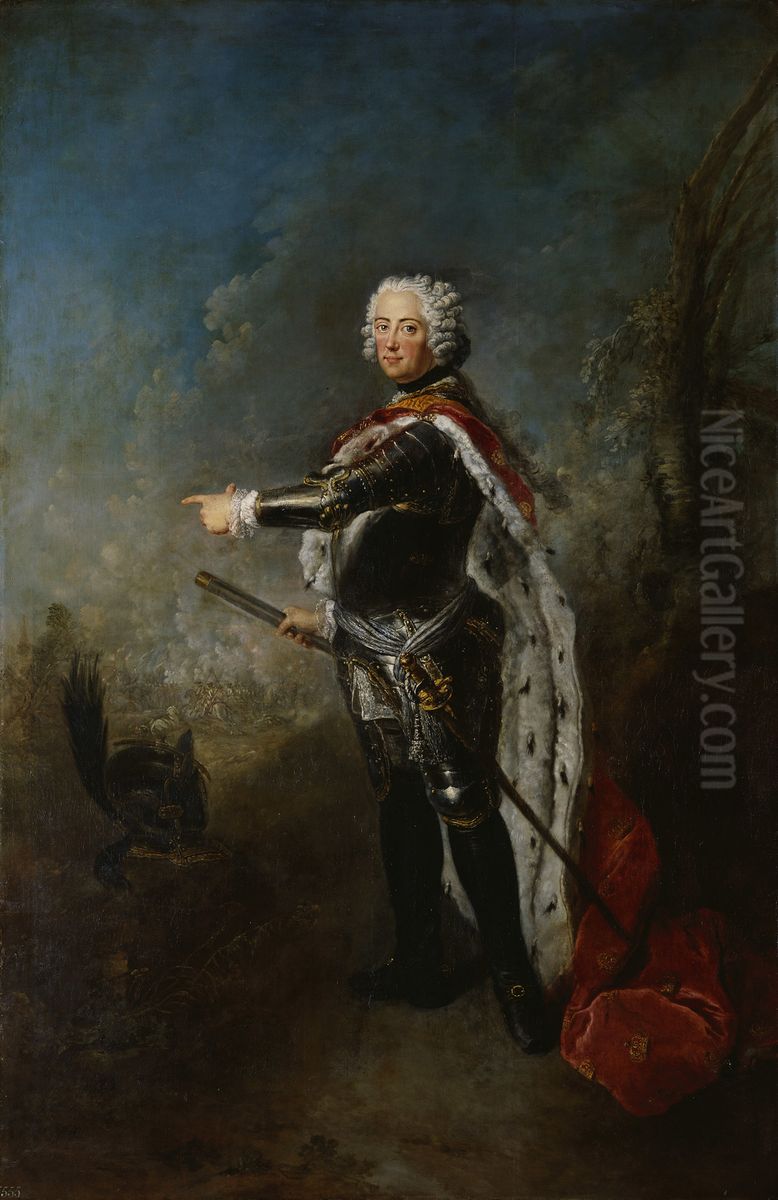Frederick II, King of Prussia (1712-86) Oil Painting by Antoine Pesne