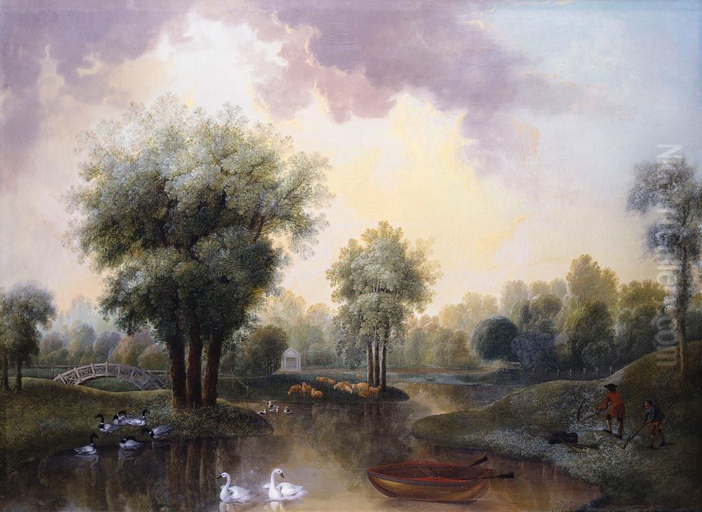 The Gardens at Kew Oil Painting by Johann Jakob Schalch