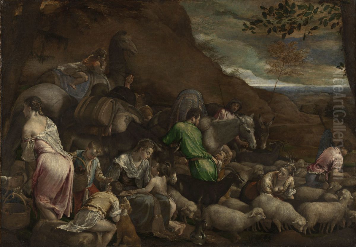 The Journey of Jacob Oil Painting by Jacopo Bassano