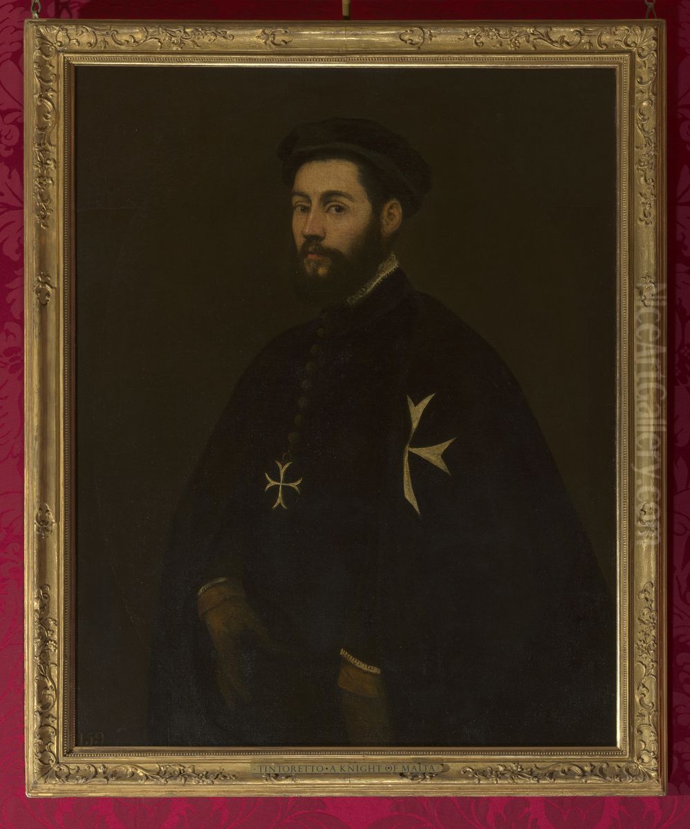 Portrait of a Knight of Malta Oil Painting by Jacopo Tintoretto
