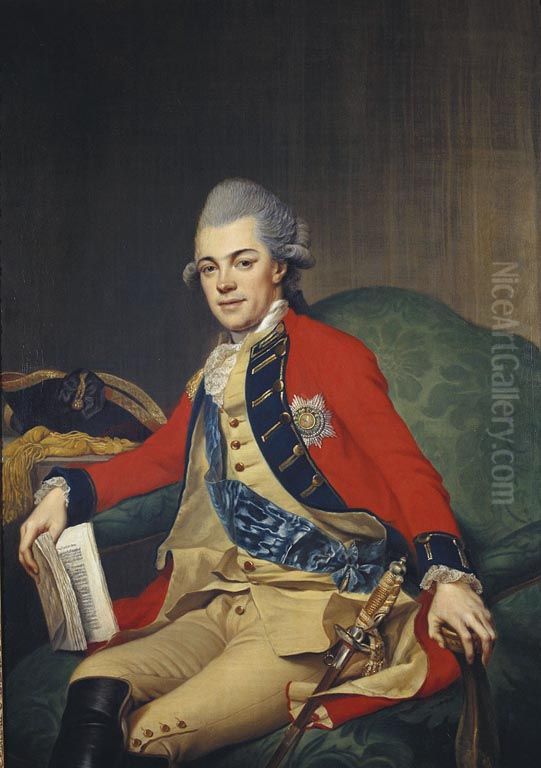 Carl Ludwig Friedrich (1741-1816), Duke of Mecklenburg-Strelitz, later Carl II, Grand Duke of Mecklenburg-Strelitz Oil Painting by Johann Georg Ziesenis