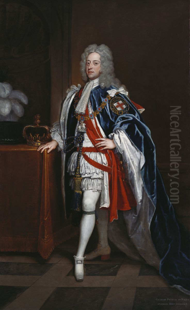 George II (1683-1760) when Prince of Wales Oil Painting by Godfrey Kneller George II (1683-1760) when Prince of Wales Oil Painting by Godfrey Kneller