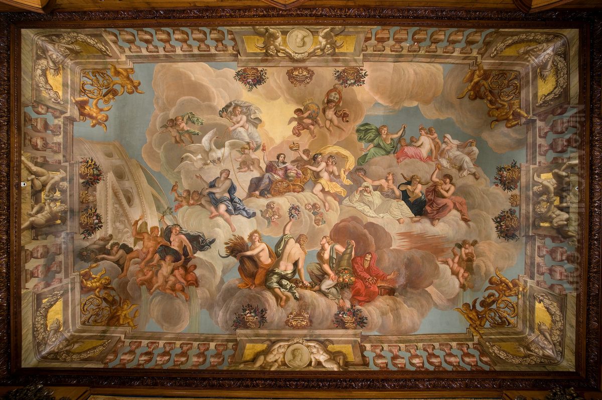 Catherine of Braganza in a Chariot Oil Painting by Antonio Verrio