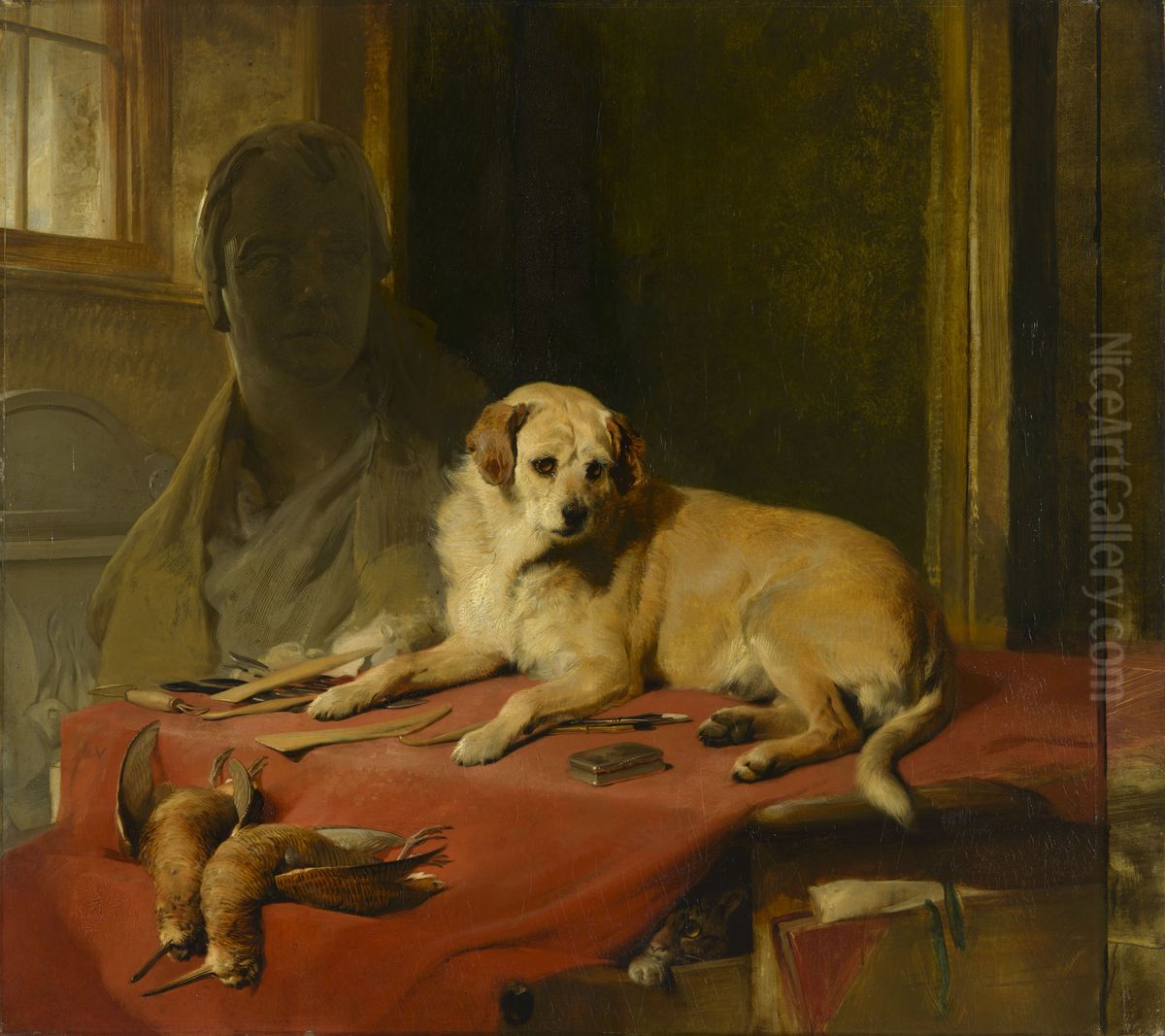 The Studio of Sir Francis Chantrey Oil Painting by Sir Edwin Henry Landseer