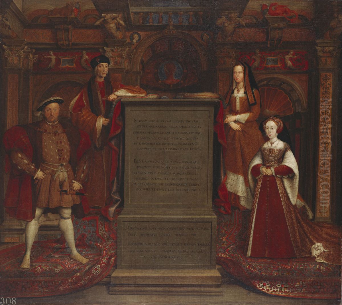 Henry VII, Elizabeth of York, Henry VIII and Jane Seymour Oil Painting by Remigius Van Leemput