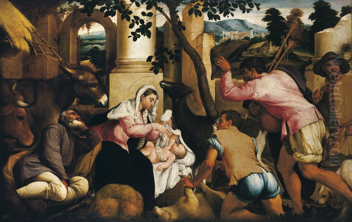 The Adoration of the Shepherds Oil Painting by Jacopo Bassano