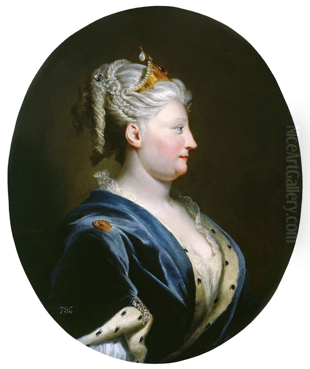 Portrait of QueenCaroline of Ansbach(1683-1737) Oil Painting by Joseph Highmore