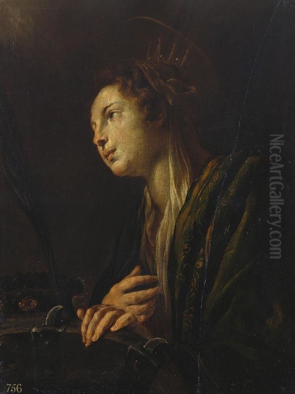 Saint Catherine of Alexandria Oil Painting by Domenico Fetti Saint Catherine of Alexandria Oil Painting by Domenico Fetti