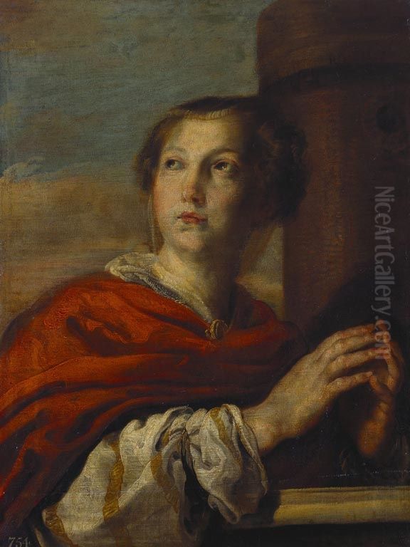 Saint Barbara Oil Painting by Domenico Fetti