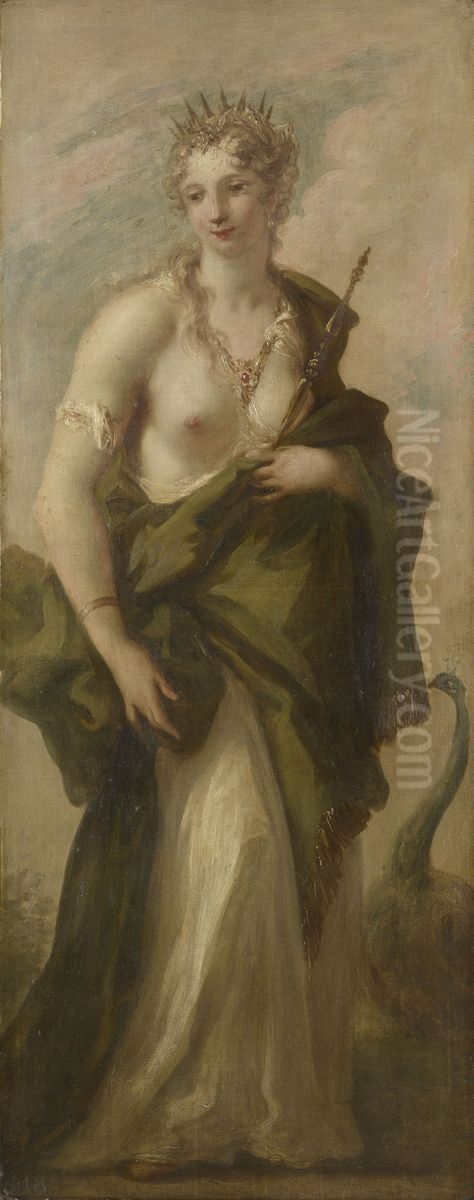 Juno Oil Painting by Giovanni Antonio Pellegrini