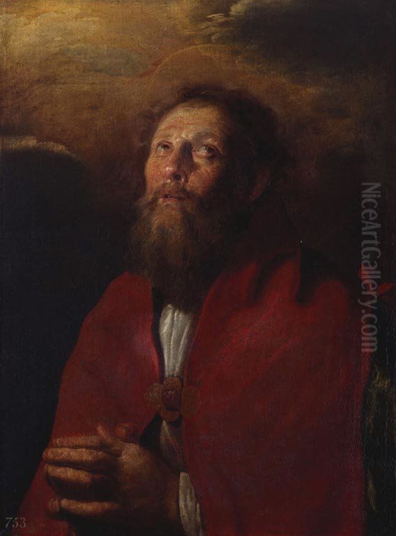 A Bearded Saint Praying Oil Painting by Domenico Fetti