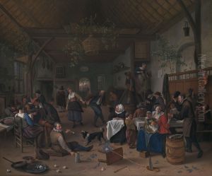 Merrymaking in a Tavern with a Couple dancing Merrymaking in a Tavern with a Couple dancing