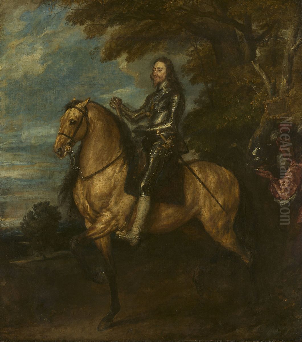 Charles I (1600-49) on Horseback Oil Painting by Sir Anthony Van Dyck