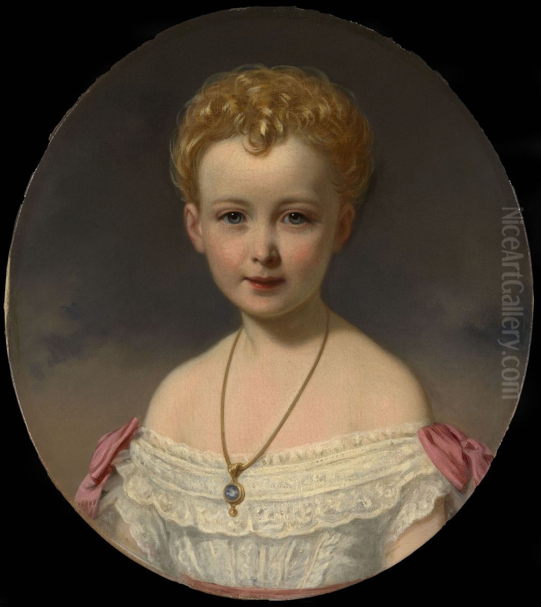 Princess Maud of Wales (1869-1938) Oil Painting by Georg Koberwein