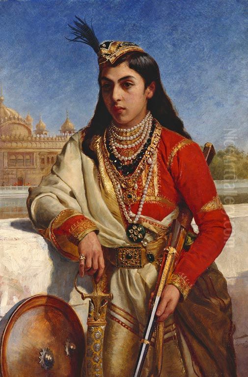 Victor Albert Jay Duleep Singh (1866-1918) Oil Painting by Sydney Prior Hall