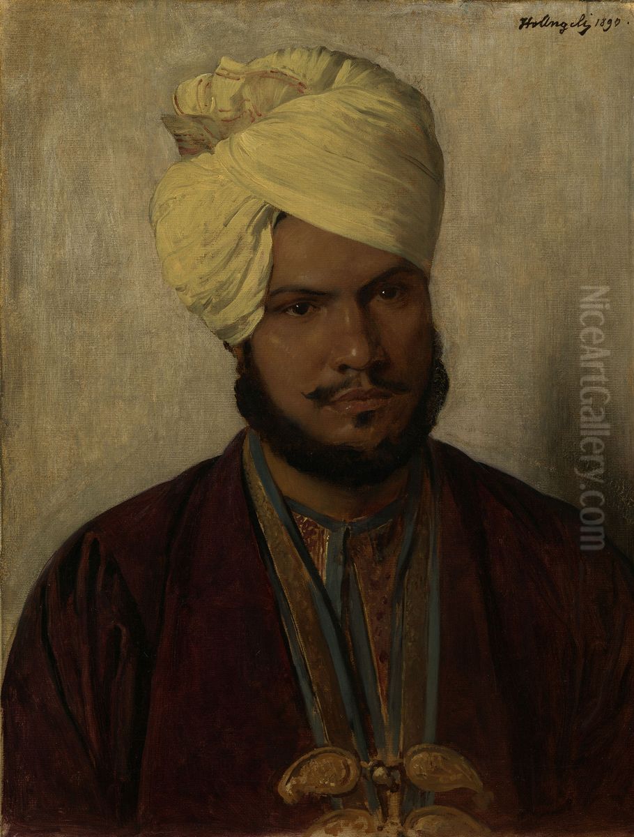 The Munshi Abdul Karim (1863-1909) Oil Painting by Baron Heinrich von Angeli