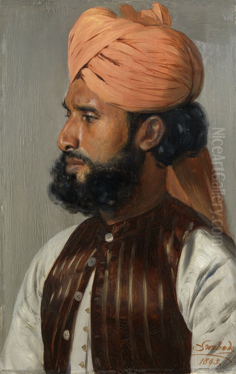 Sheikh Khudda Bakhsh Oil Painting by Rudolf Swoboda