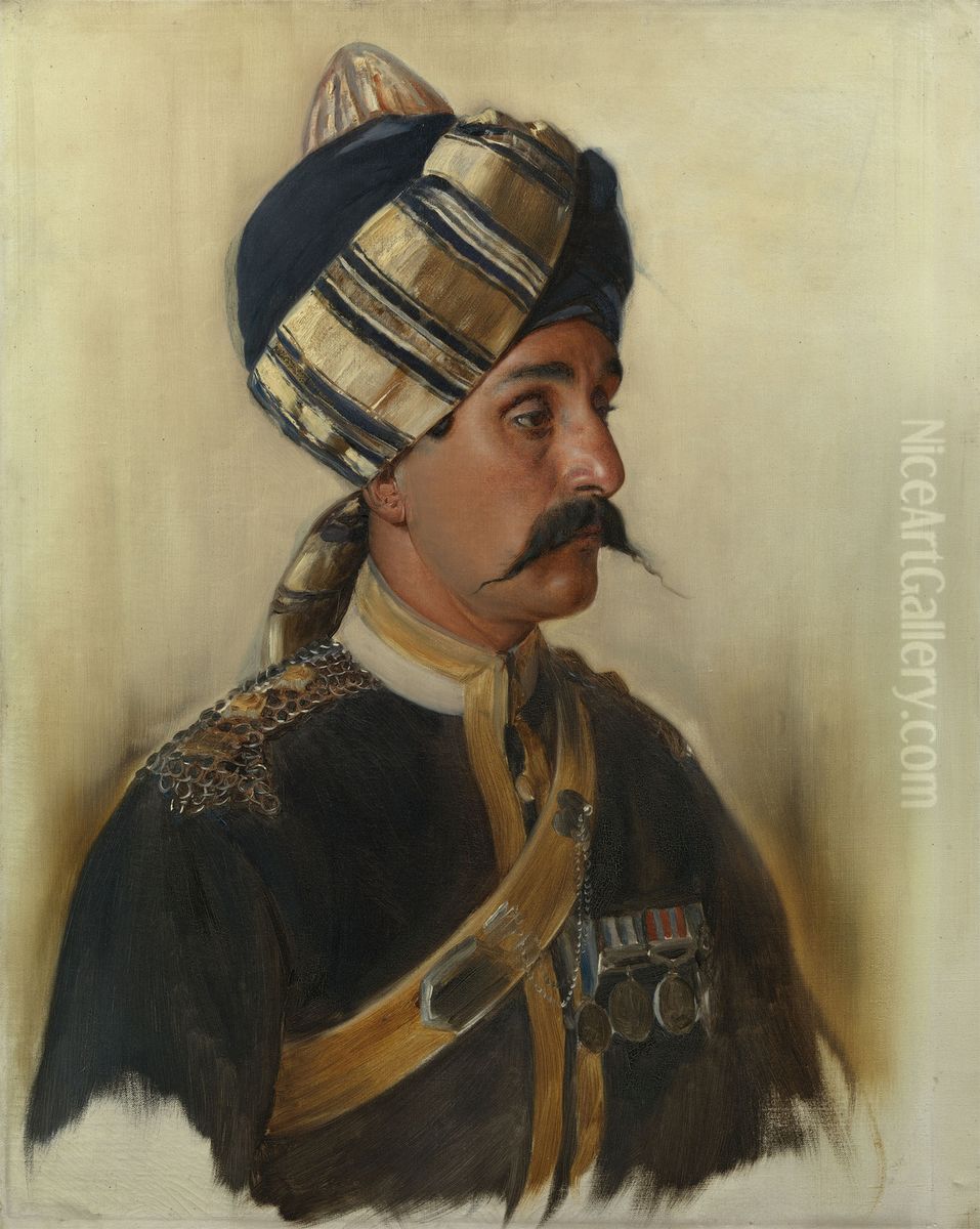 Risaldar Nadir Khan, 9th Bengal Lancers Oil Painting by Rudolf Swoboda