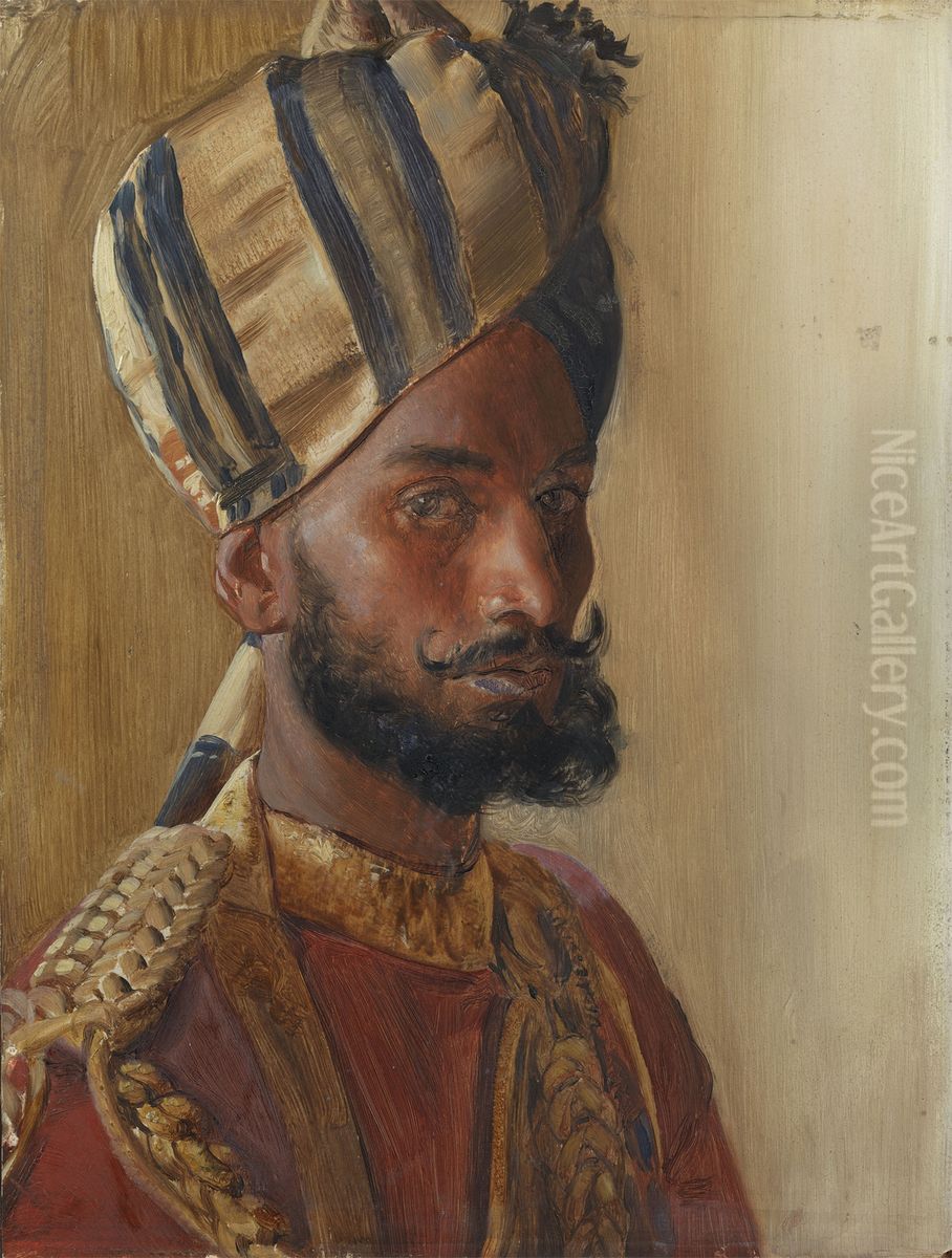 Jemadar Abdul Karim Khan, Viceroy's Bodyguard Oil Painting by Rudolf Swoboda