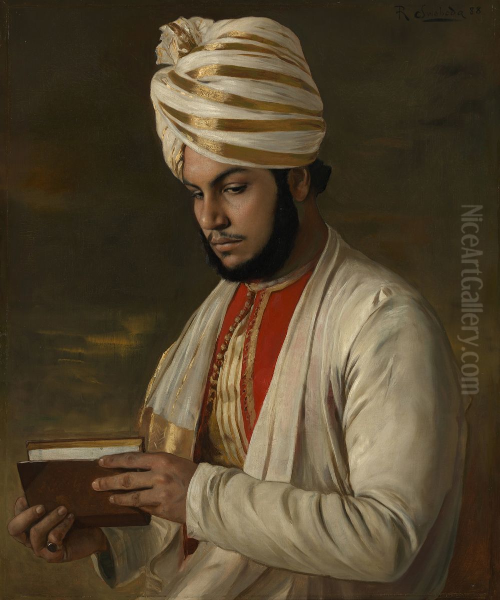 The Munshi Abdul Karim (1863-1909) Oil Painting by Rudolf Swoboda