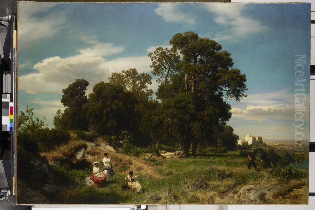 Morning Oil Painting by Oswald Achenbach Morning Oil Painting by Oswald Achenbach