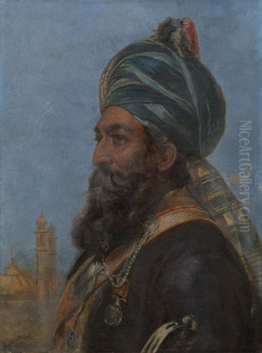 Risaldar Muhammed Afzul Khan, Sirdar, 11th Bengal Lancers Oil Painting by Sydney Prior Hall
