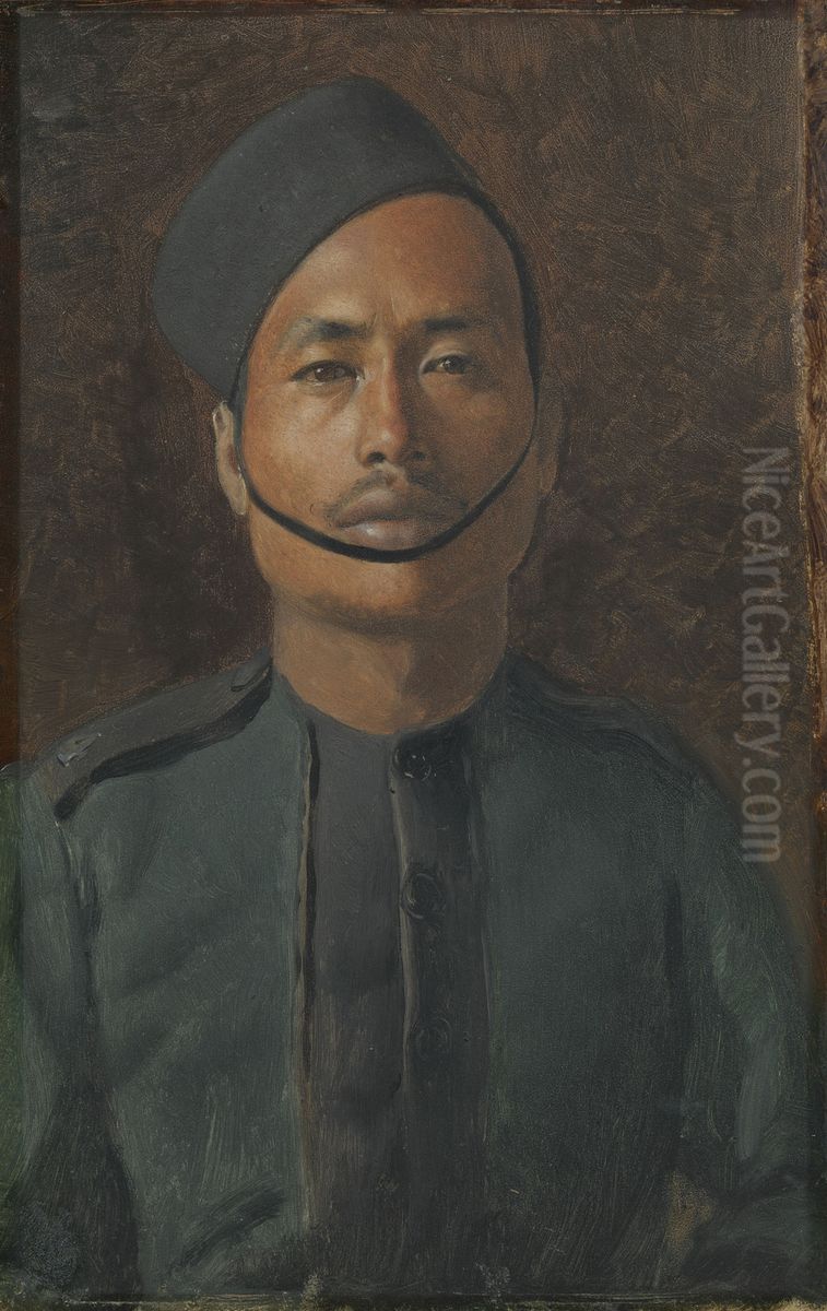 Bulbir Gurung Oil Painting by Rudolf Swoboda